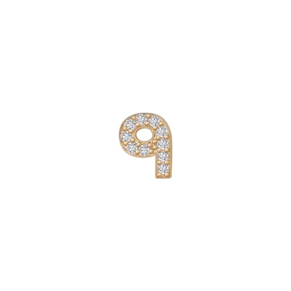 14k Skinny 9  Charm (yellow)