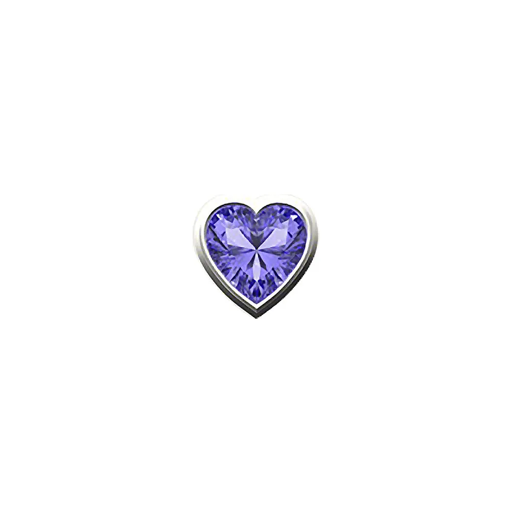 14k Skinny Purple Heart Charm (white)