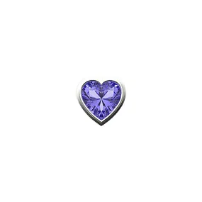 14k Skinny Purple Heart Charm (white)