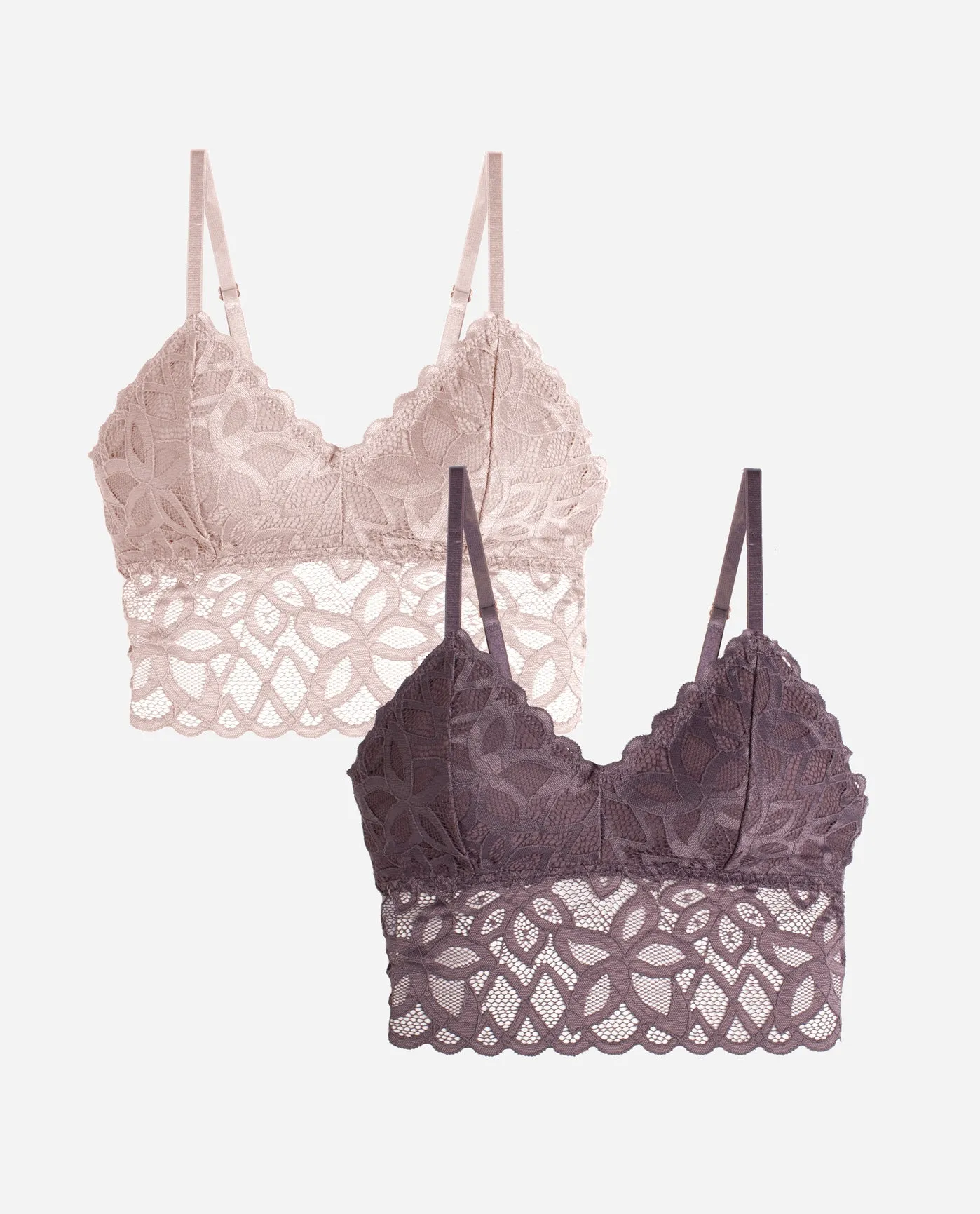 2-Pack Longline Lace Bralette