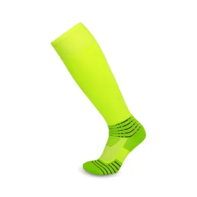 3 Pack Lime Green Mens Football Socks Thick Cushioned