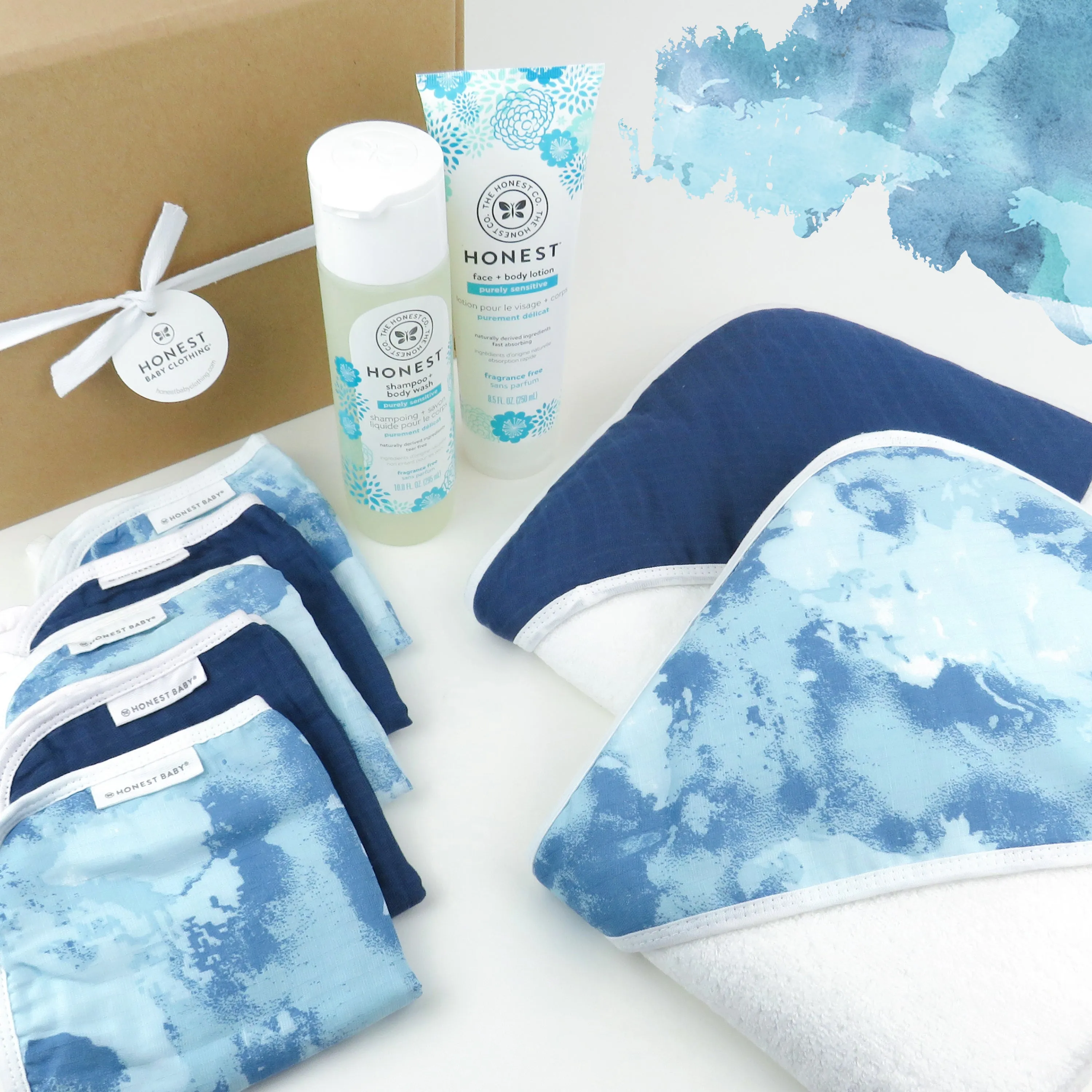 9-Piece BUBBLES & CUDDLES Organic Cotton Bath Gift Set