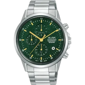 Alba Prestige Sports Chronograph Green Dial Mens Watch AM3863X