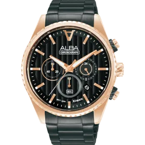 Alba Sports Chronograph Black Dial Mens Watch AT3H80X