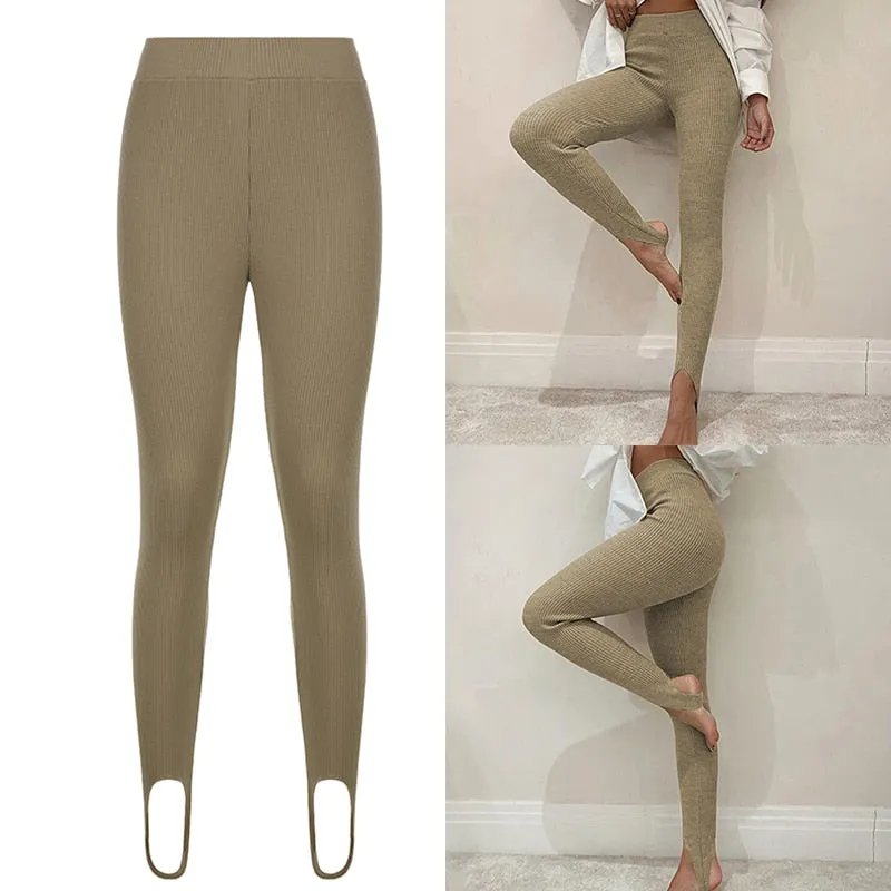 Amozae-  Casual Skinny Elastic High Waist Stretchy Sports Sweatpants Women Trousers Slit Fashion Flared Leggings Joggers 2024