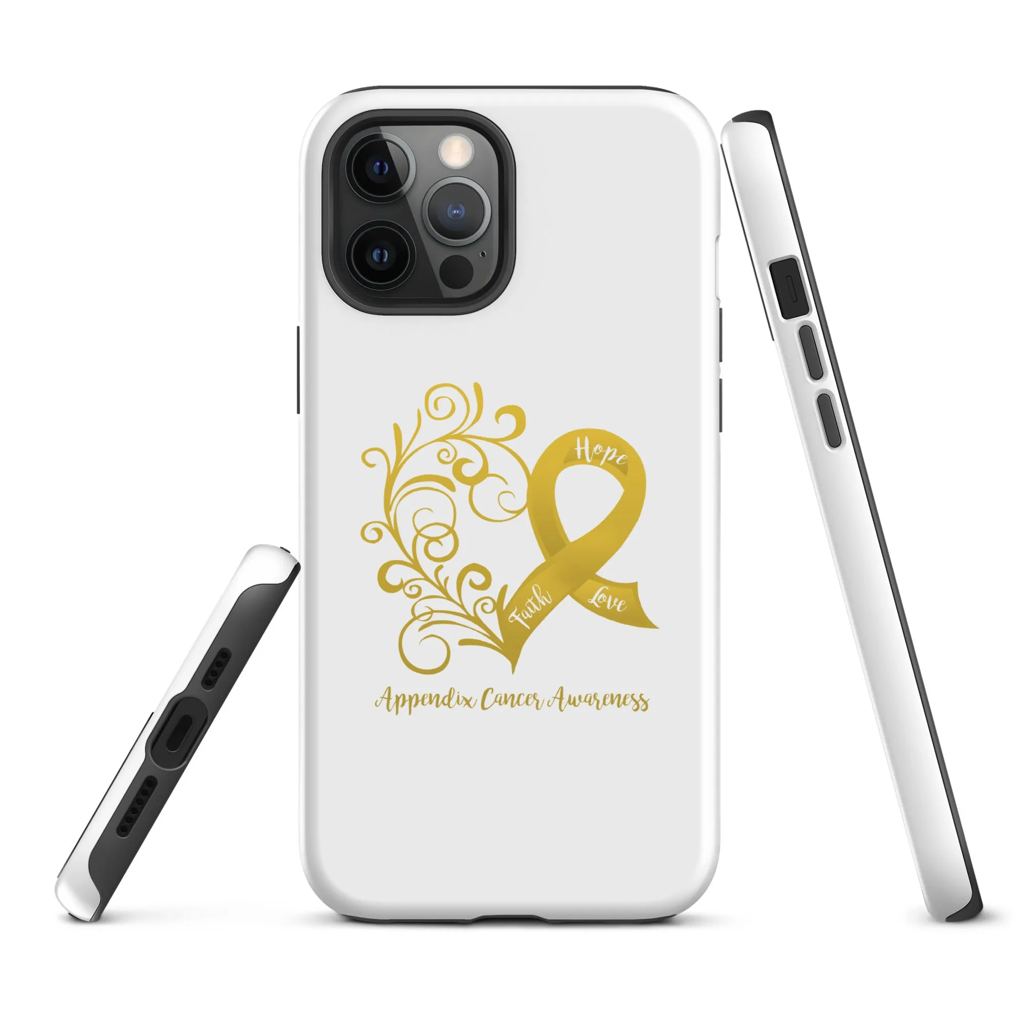 Appendix Cancer Awareness Heart Tough Case for iPhone® (Several Models Available)(NON-RETURNABLE)