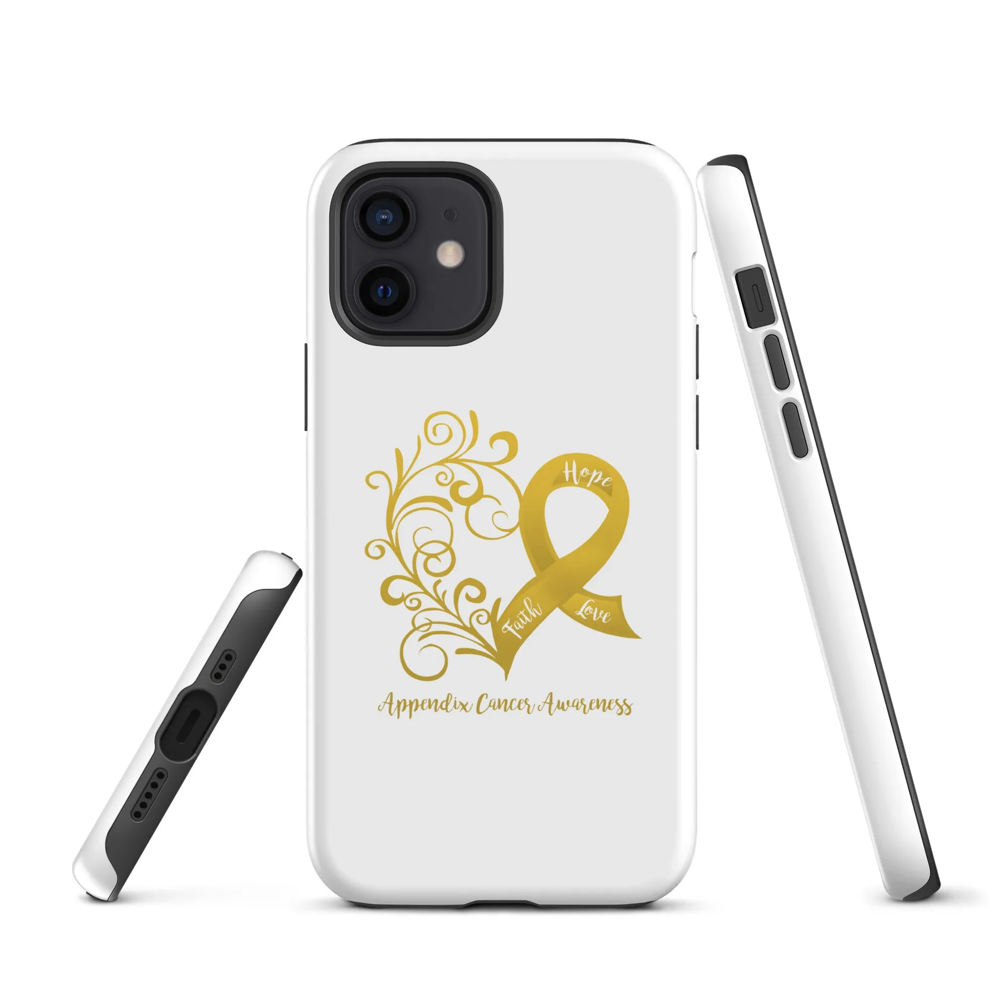 Appendix Cancer Awareness Heart Tough Case for iPhone® (Several Models Available)(NON-RETURNABLE)