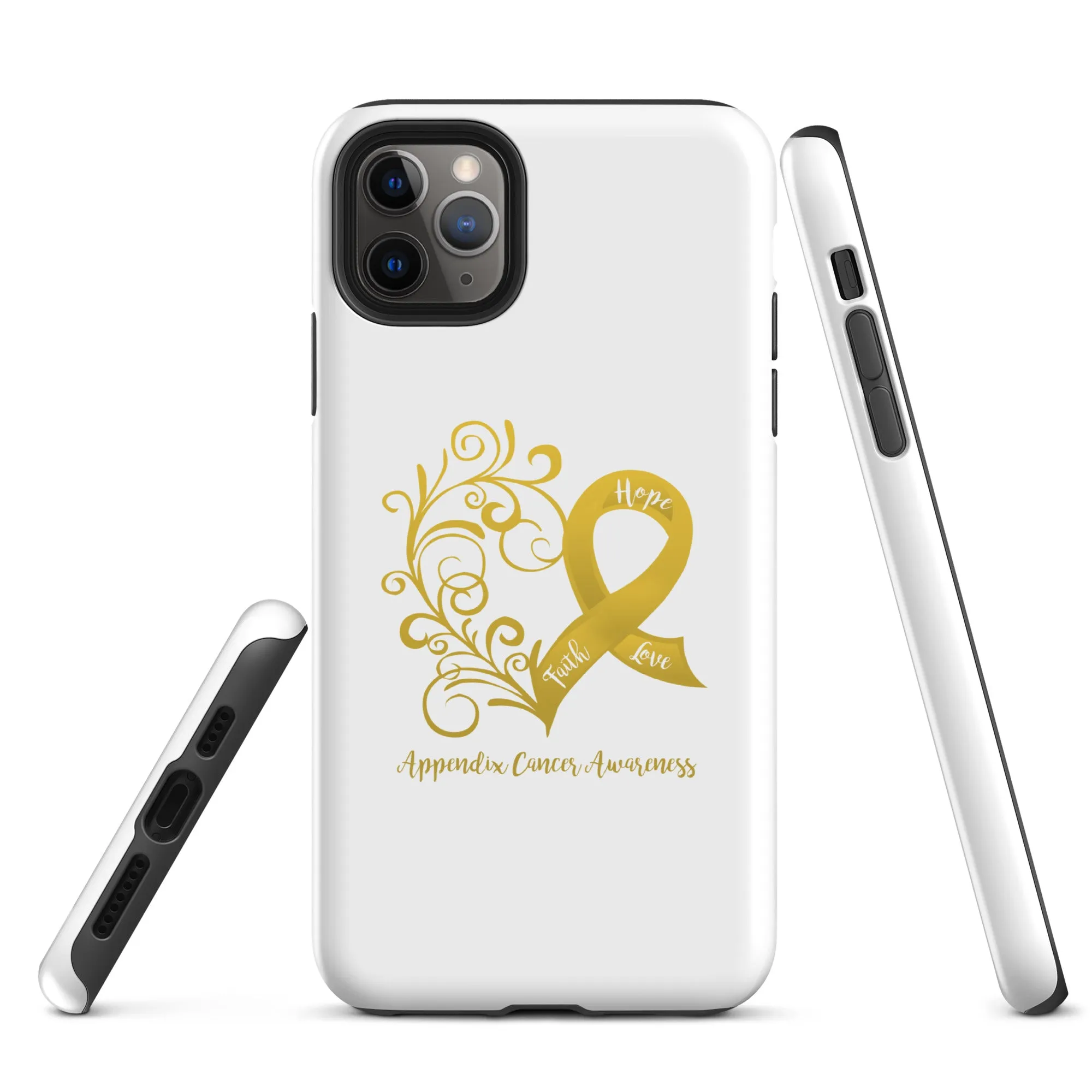 Appendix Cancer Awareness Heart Tough Case for iPhone® (Several Models Available)(NON-RETURNABLE)