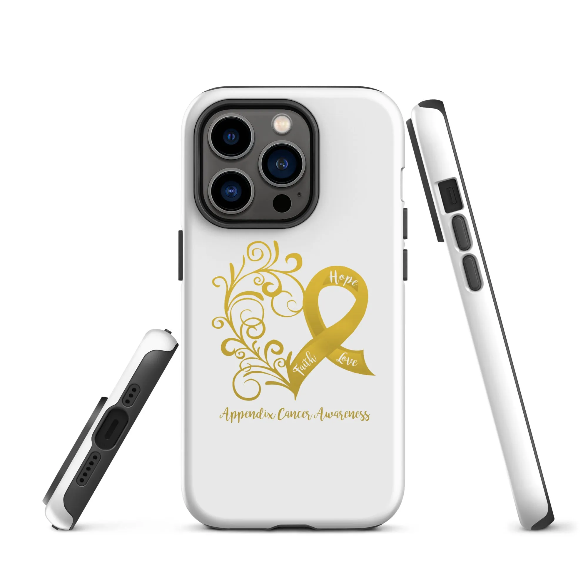 Appendix Cancer Awareness Heart Tough Case for iPhone® (Several Models Available)(NON-RETURNABLE)