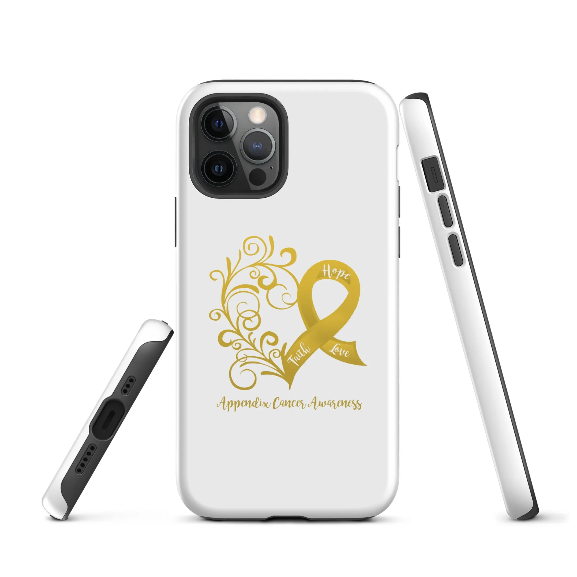 Appendix Cancer Awareness Heart Tough Case for iPhone® (Several Models Available)(NON-RETURNABLE)