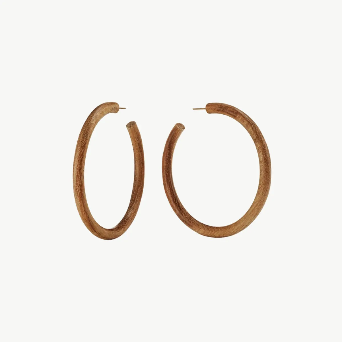 Arlie Maxi Teak Hoop Earrings