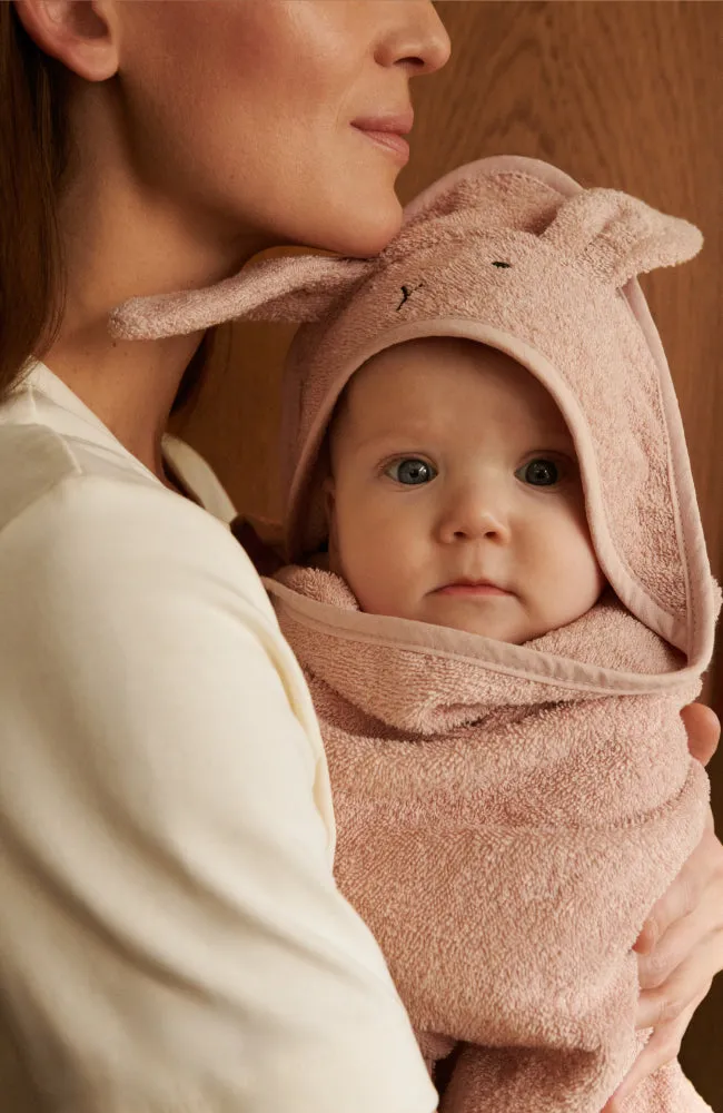 Augusta Hooded Junior Towel - Rabbit/Rose