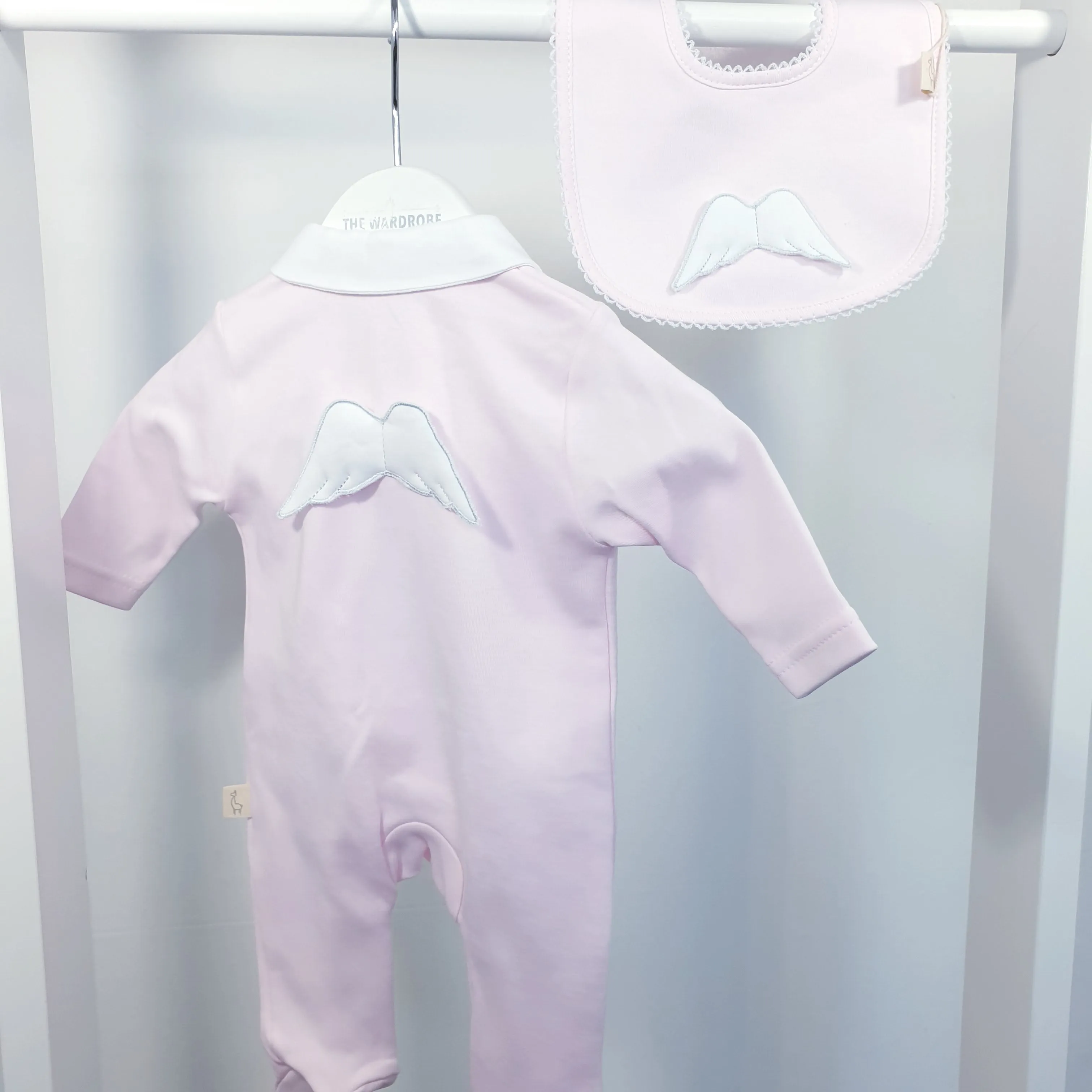 Baby Gi Girls Pink Angel Wings Cotton Sleepsuit