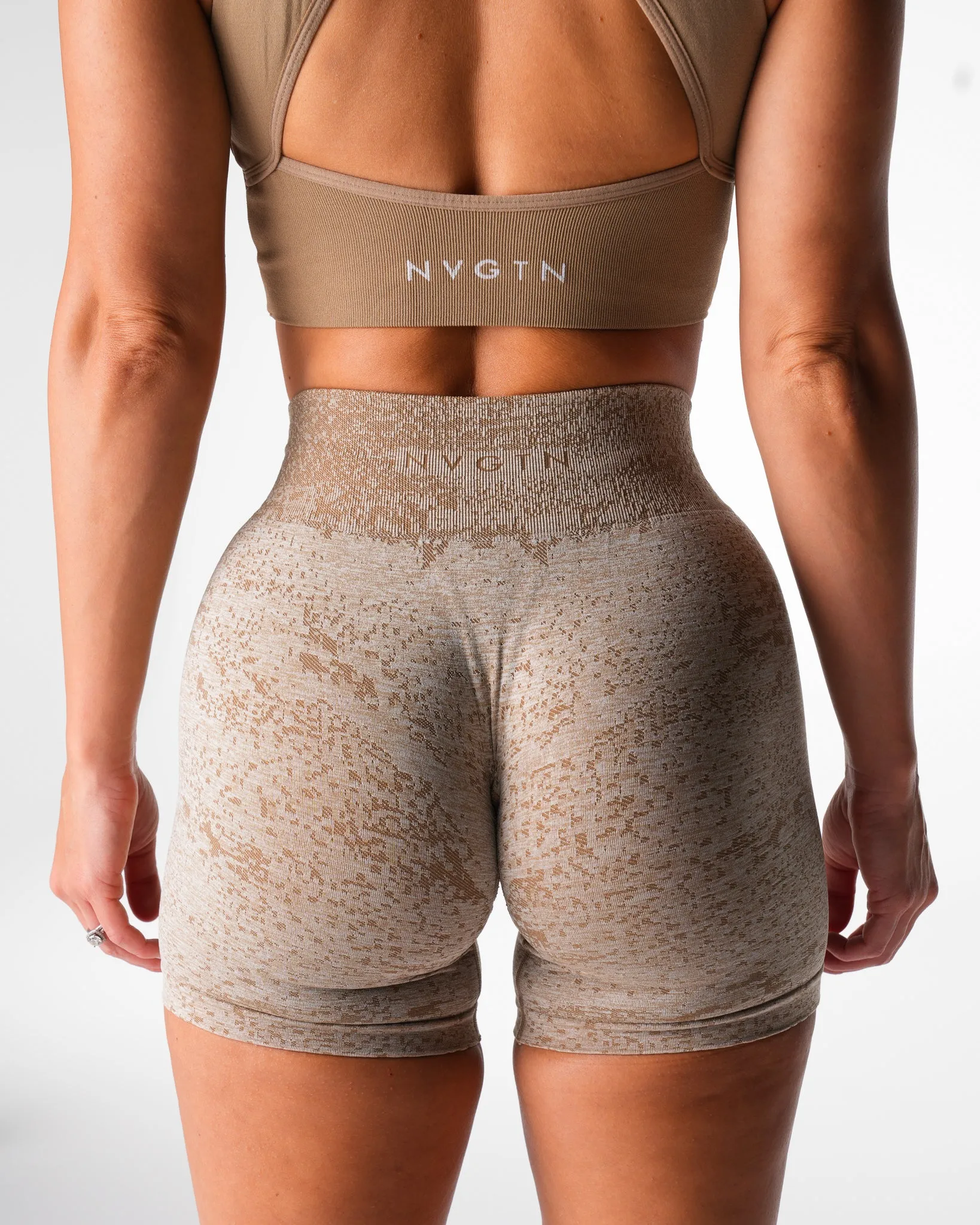 Beige Digital Seamless Shorts