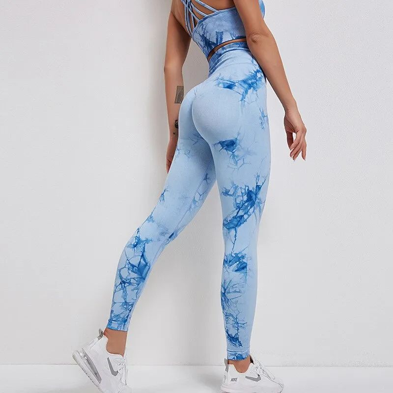 BerriesJam - 2024 Tie Dye Push Up Seamless Fitness Leggings