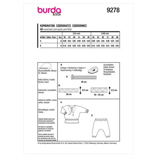 Burda Baby Top and Trousers 9278