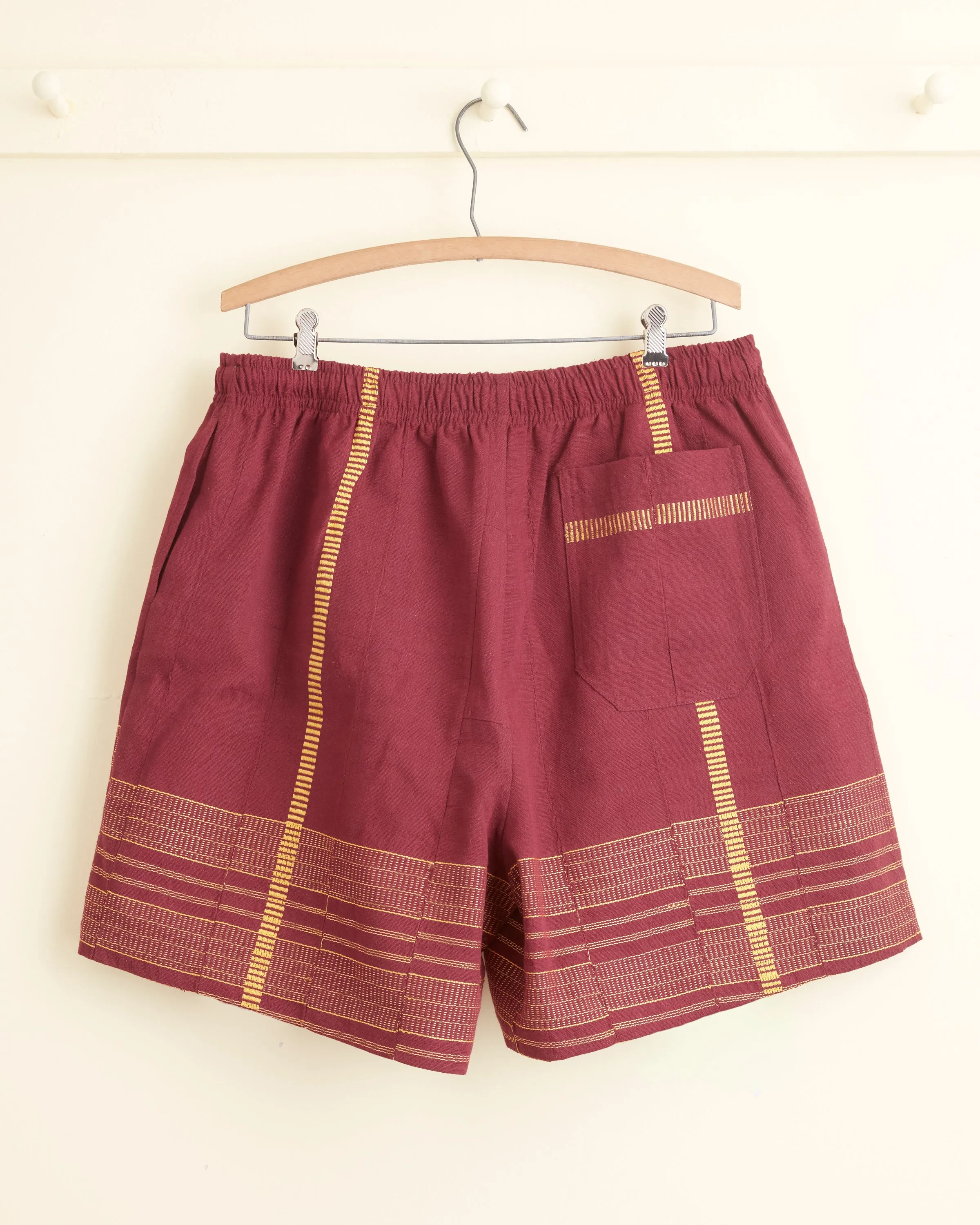 Burgundy Railway Shorts - XXL