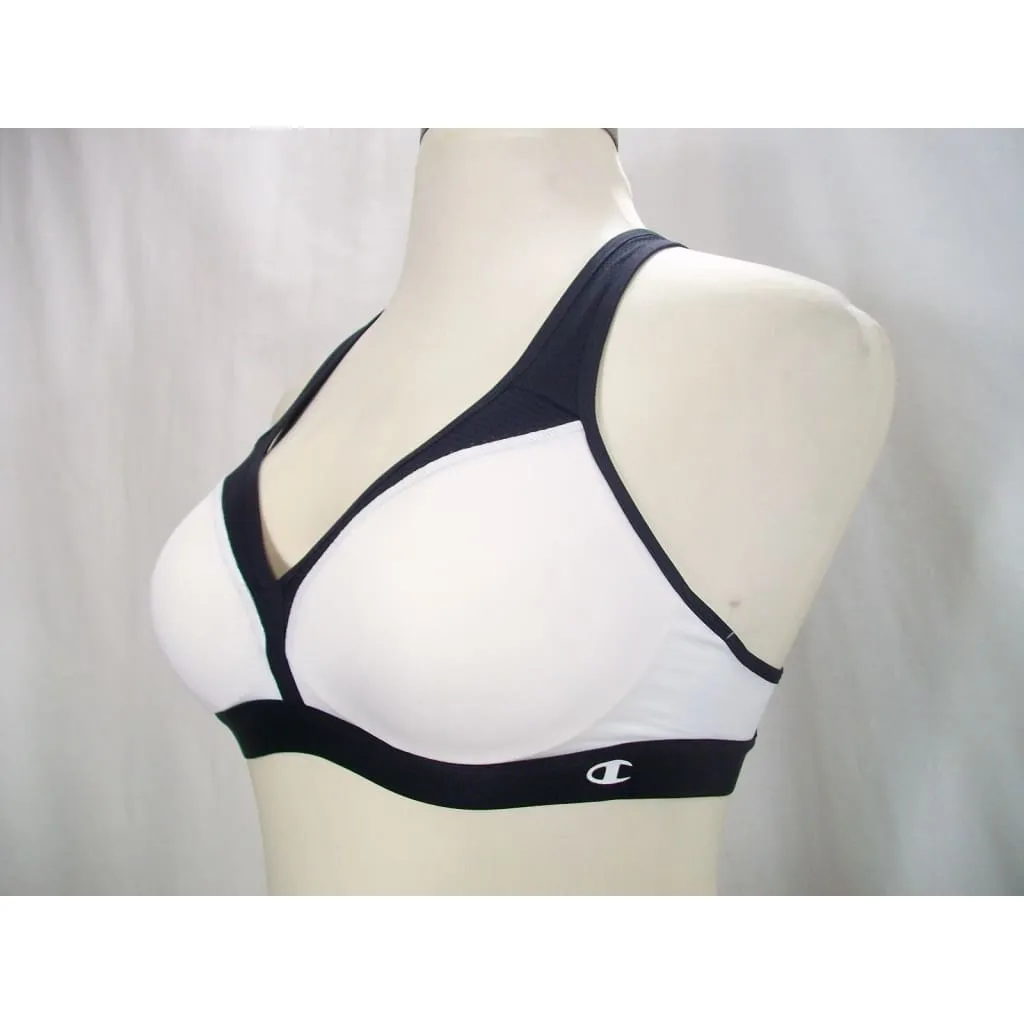 Champion B9373 Molded Cup Wire Free Sports Bra X-LARGE White & Black NWT