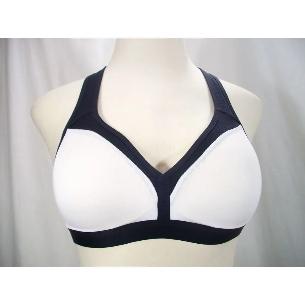 Champion B9373 Molded Cup Wire Free Sports Bra X-LARGE White & Black NWT