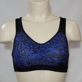 Champion N9554 Concealing Petals Wire Free Sports Bra SMALL Blue Black NWT