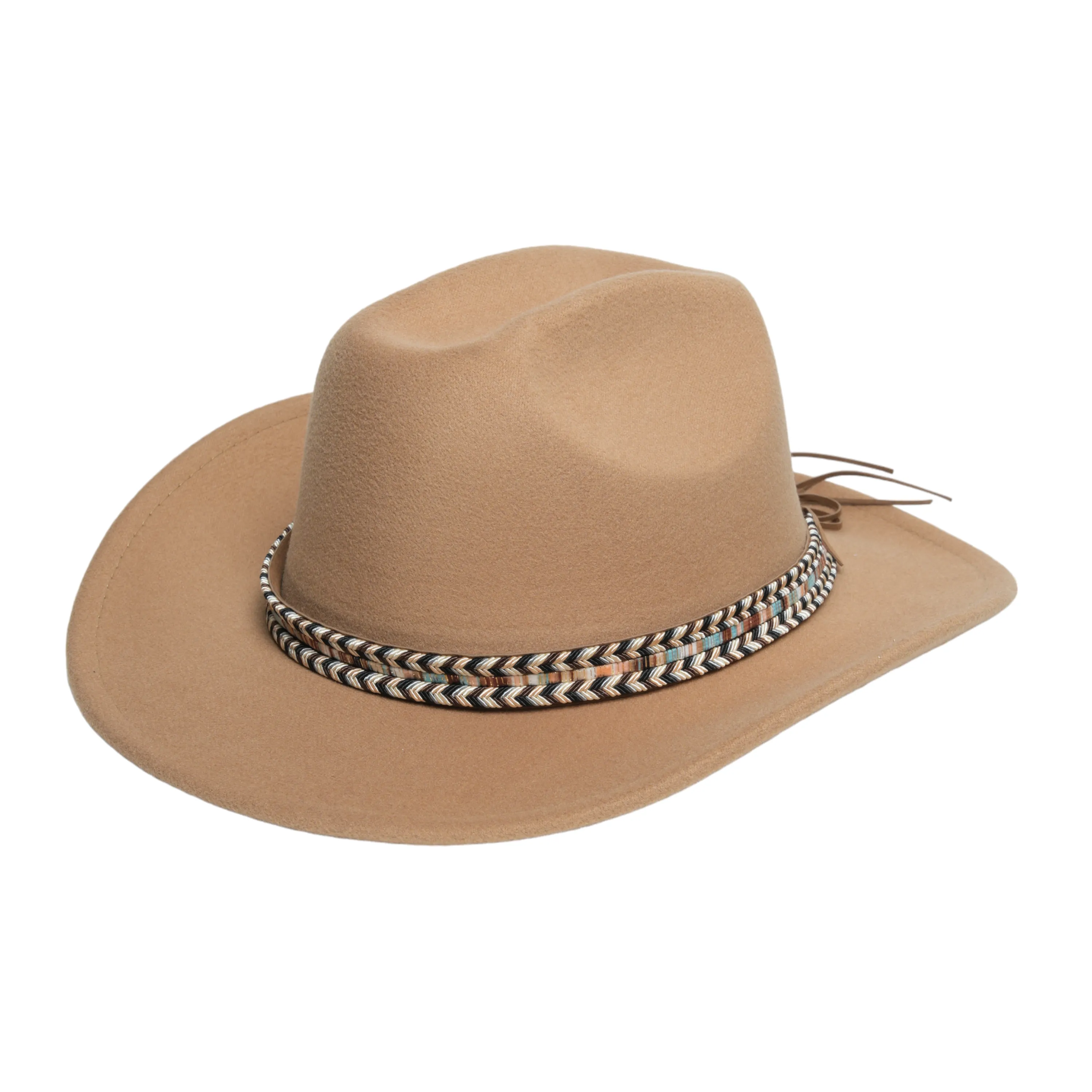 Chokore Cowboy Hat with Multicolor Belt (Camel)