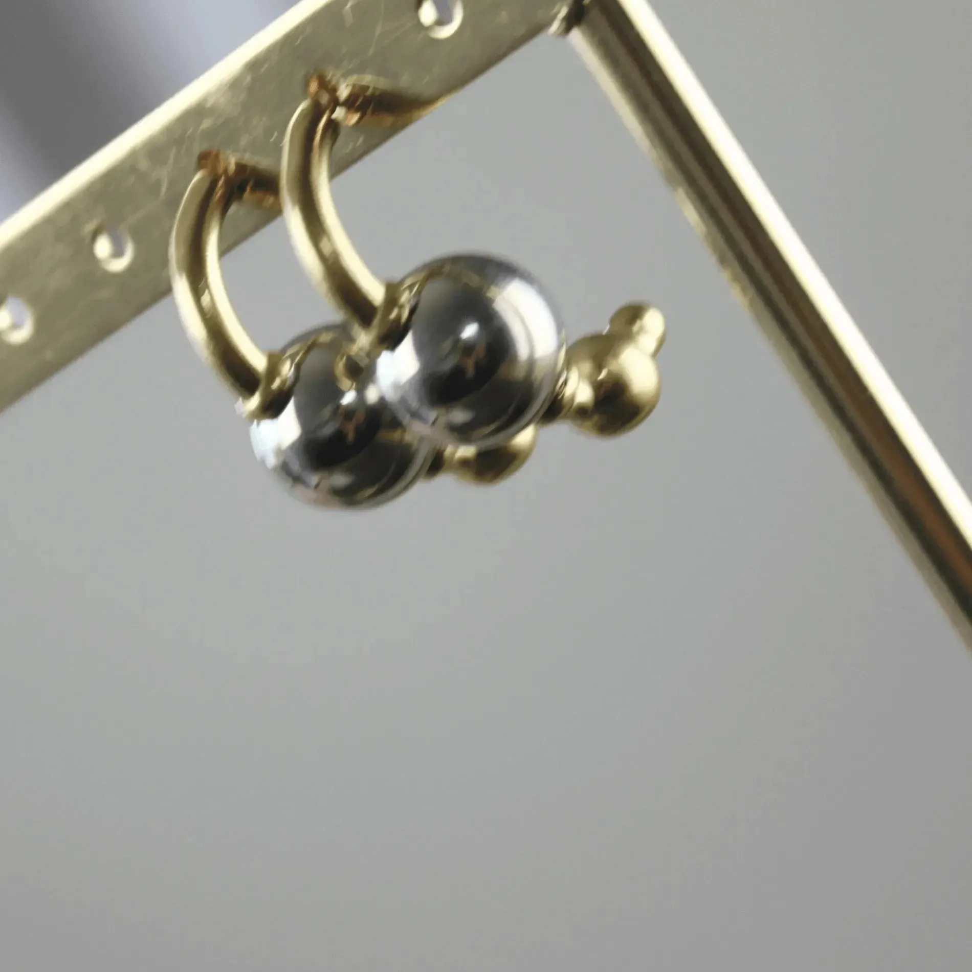 Courage Waterproof 2 Tone Ball Hoop 18K Gold Plating