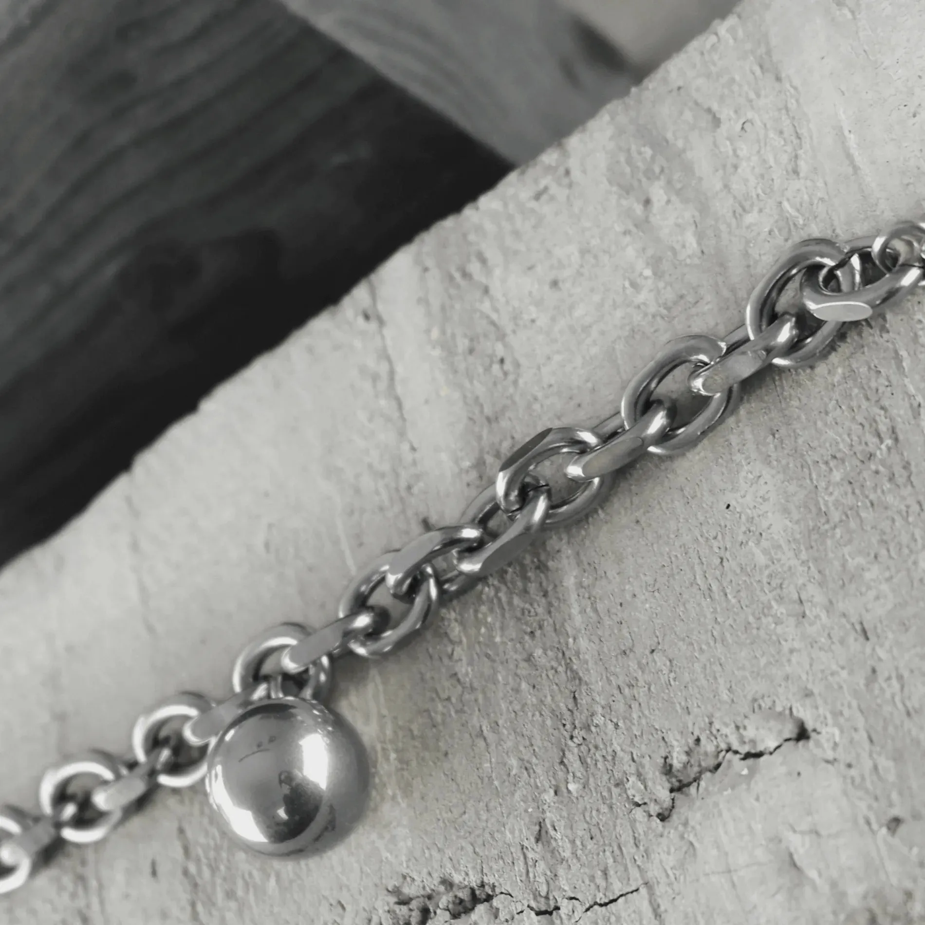 Courage Waterproof Mega Ball Bracelet Silver Plating