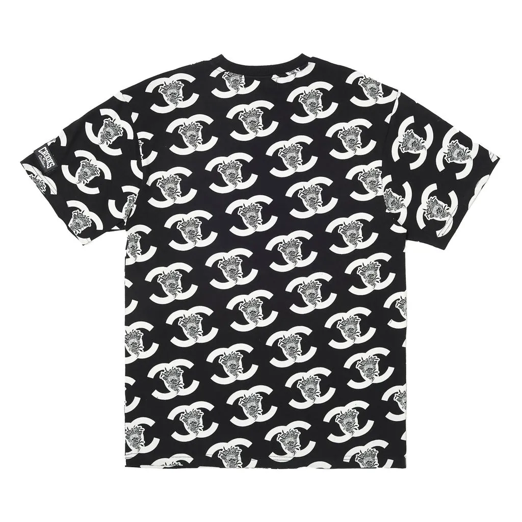 Crooks & Castles All Over Print Medusa Tee Black