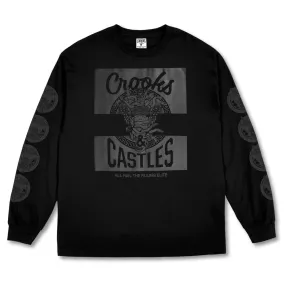 Crooks & Castles Mad Klepto Long Sleeve Tee Black Black