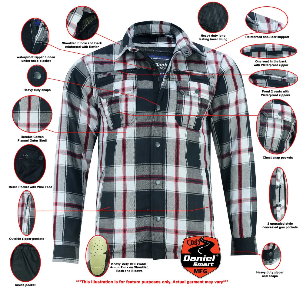 Daniel Smart Armored Flannel Shirt - Black, White & Red