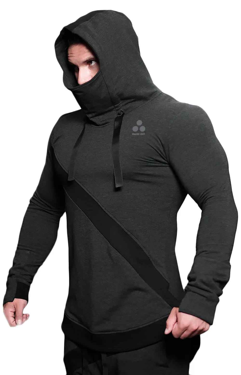 Diagonal patch Hoodie - Dark Grey (Limited Edition)