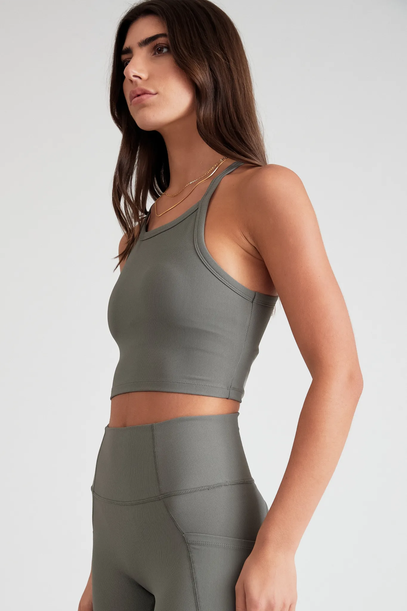 EcoRib Strap Racer Crop