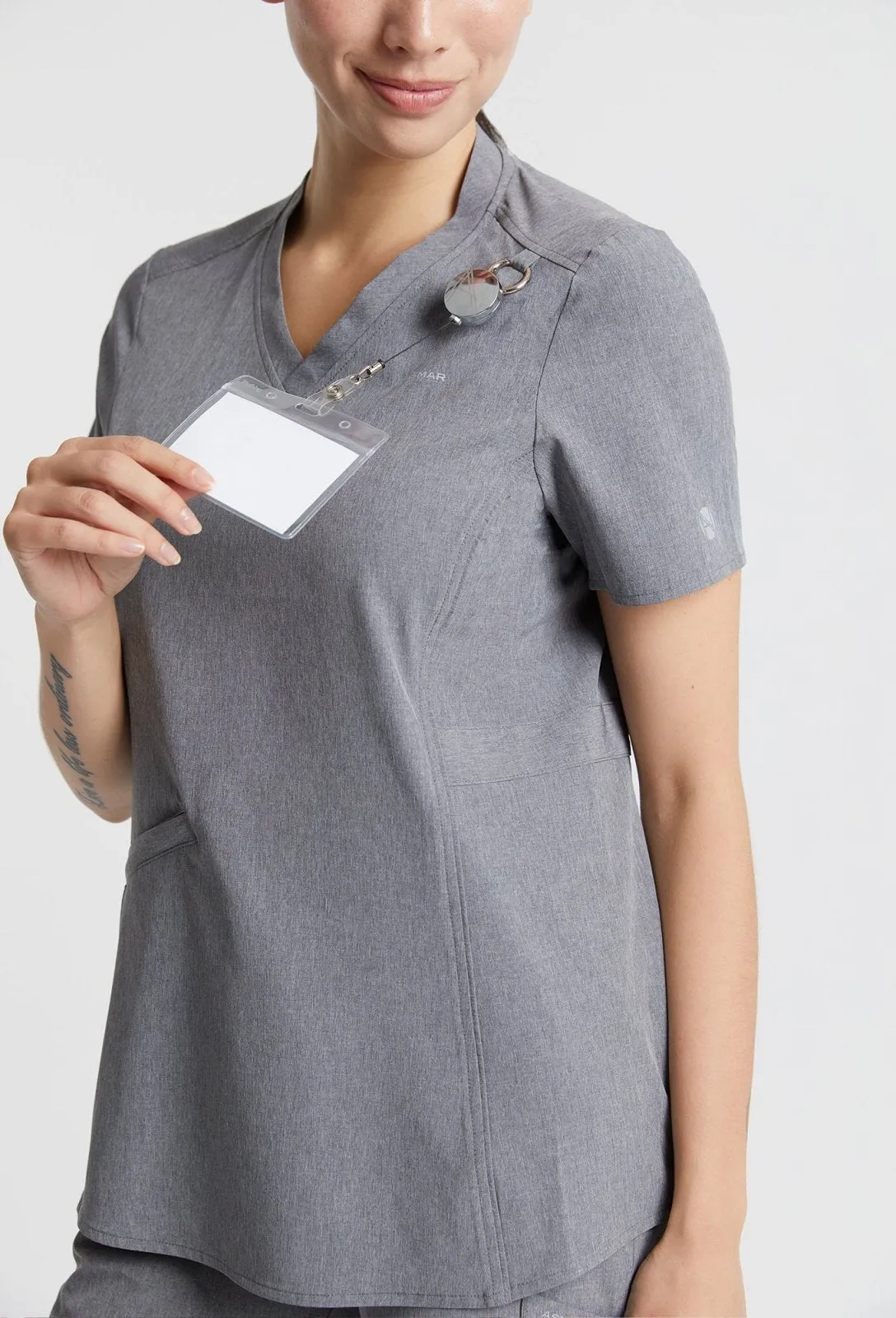 Emeline Zippered Pocket Scrub Top