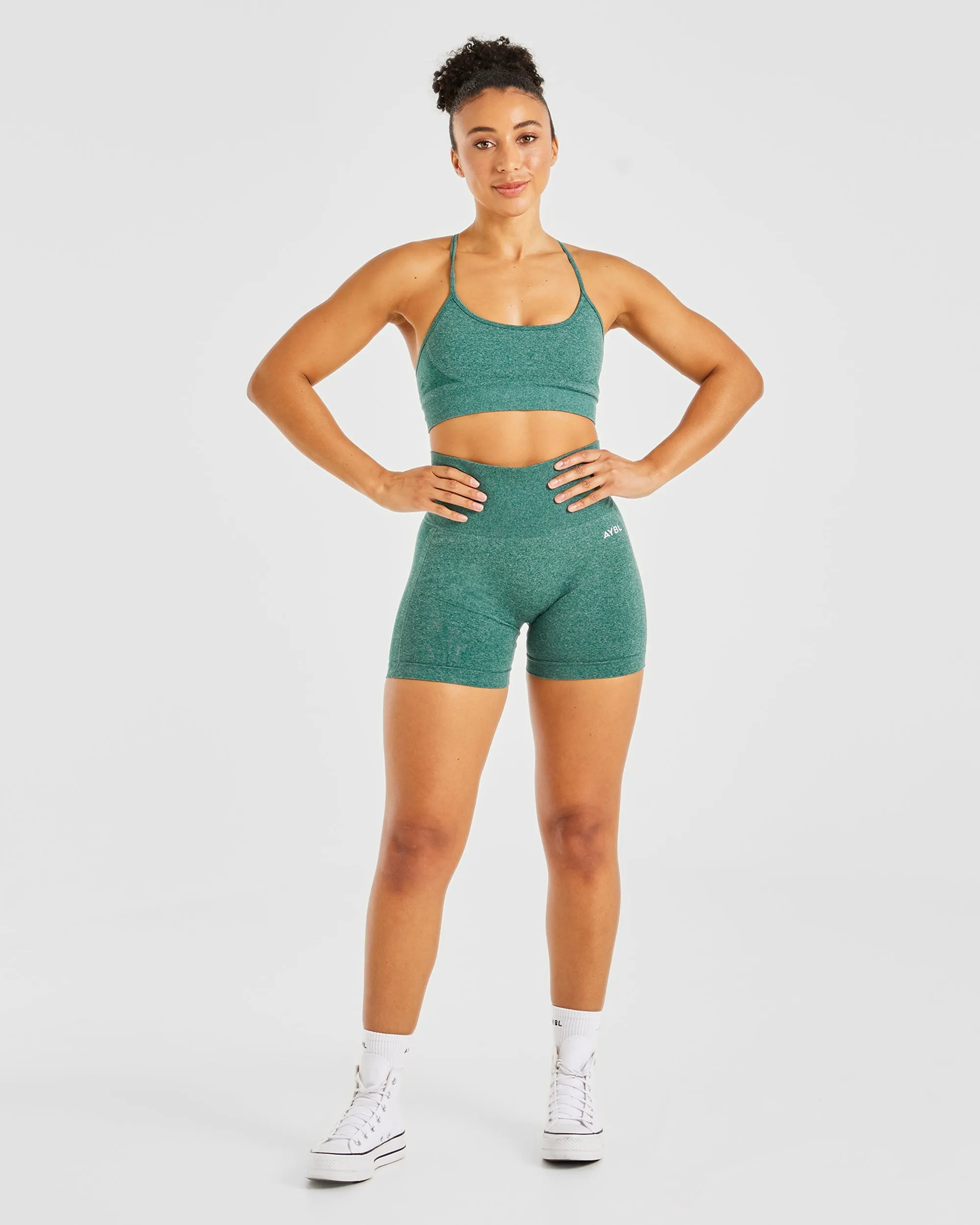 Empower Seamless Sports Bra - Forest Green Marl