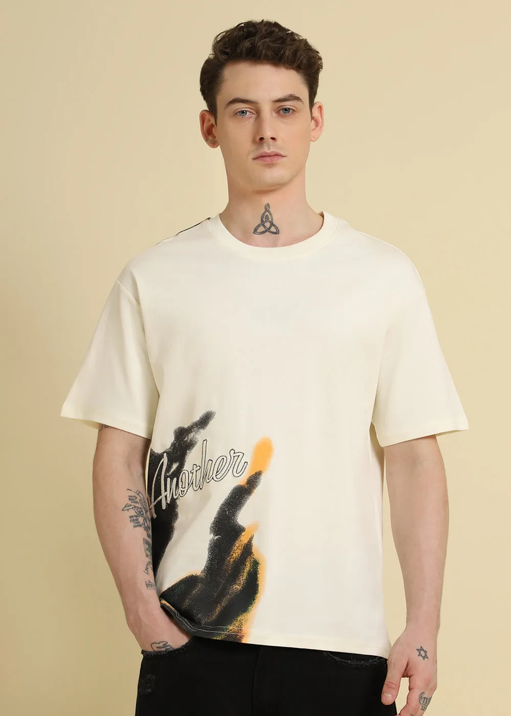 Fontastic Cream Oversized T-Shirt