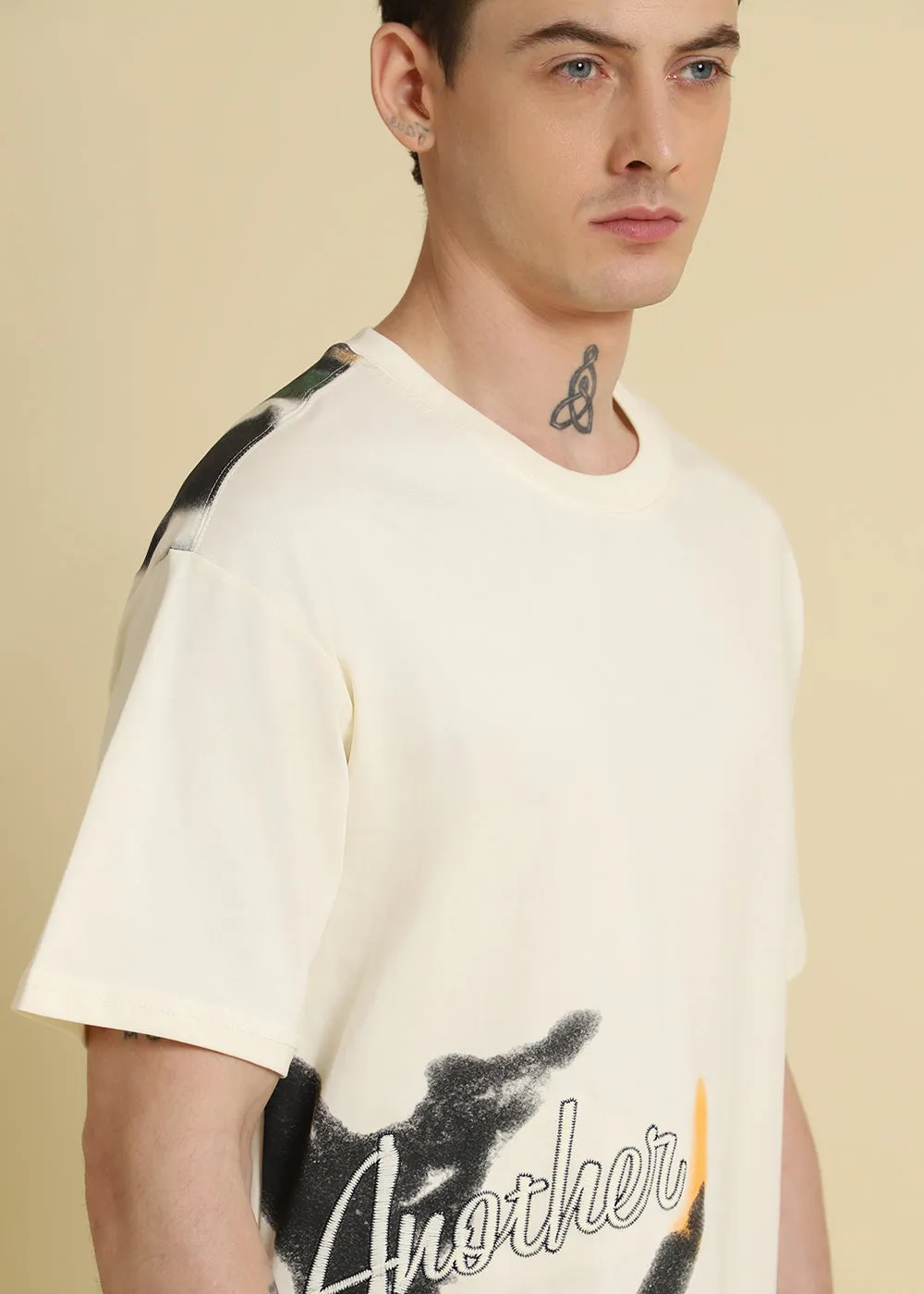 Fontastic Cream Oversized T-Shirt