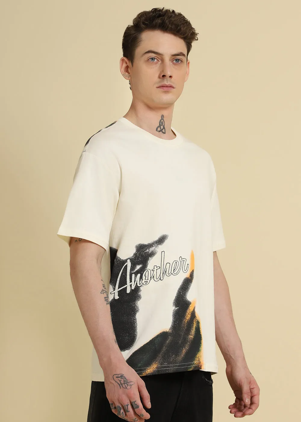 Fontastic Cream Oversized T-Shirt