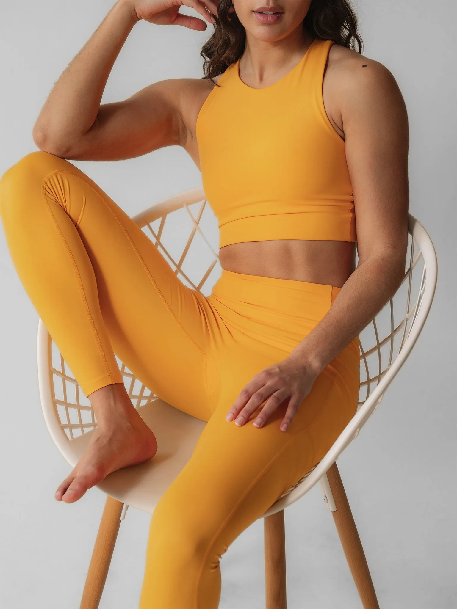 Girlfriend Collective Dylan Crop Bra - Golden Glow