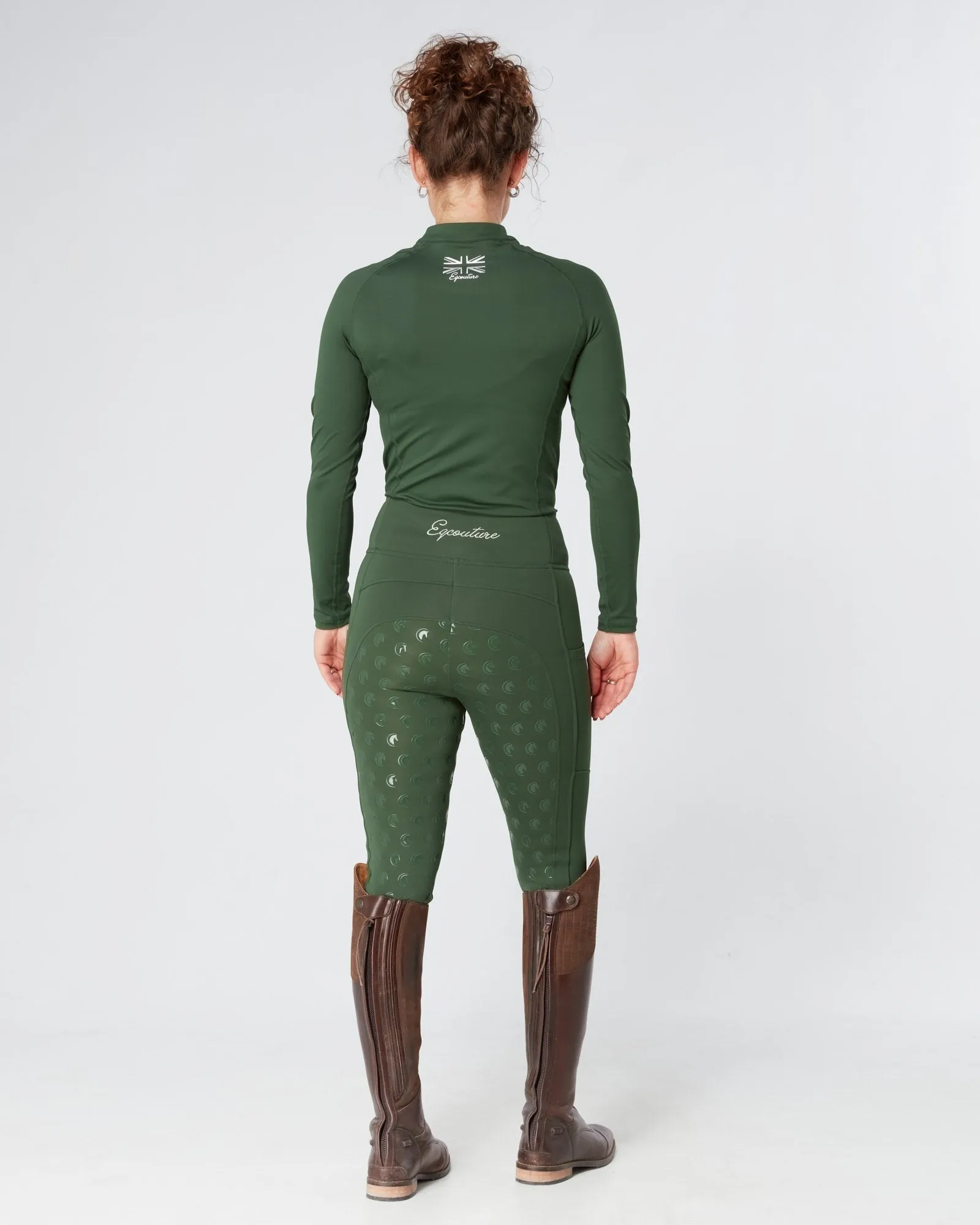 Green Equestrian Technical Base Layer - FOREST GREEN