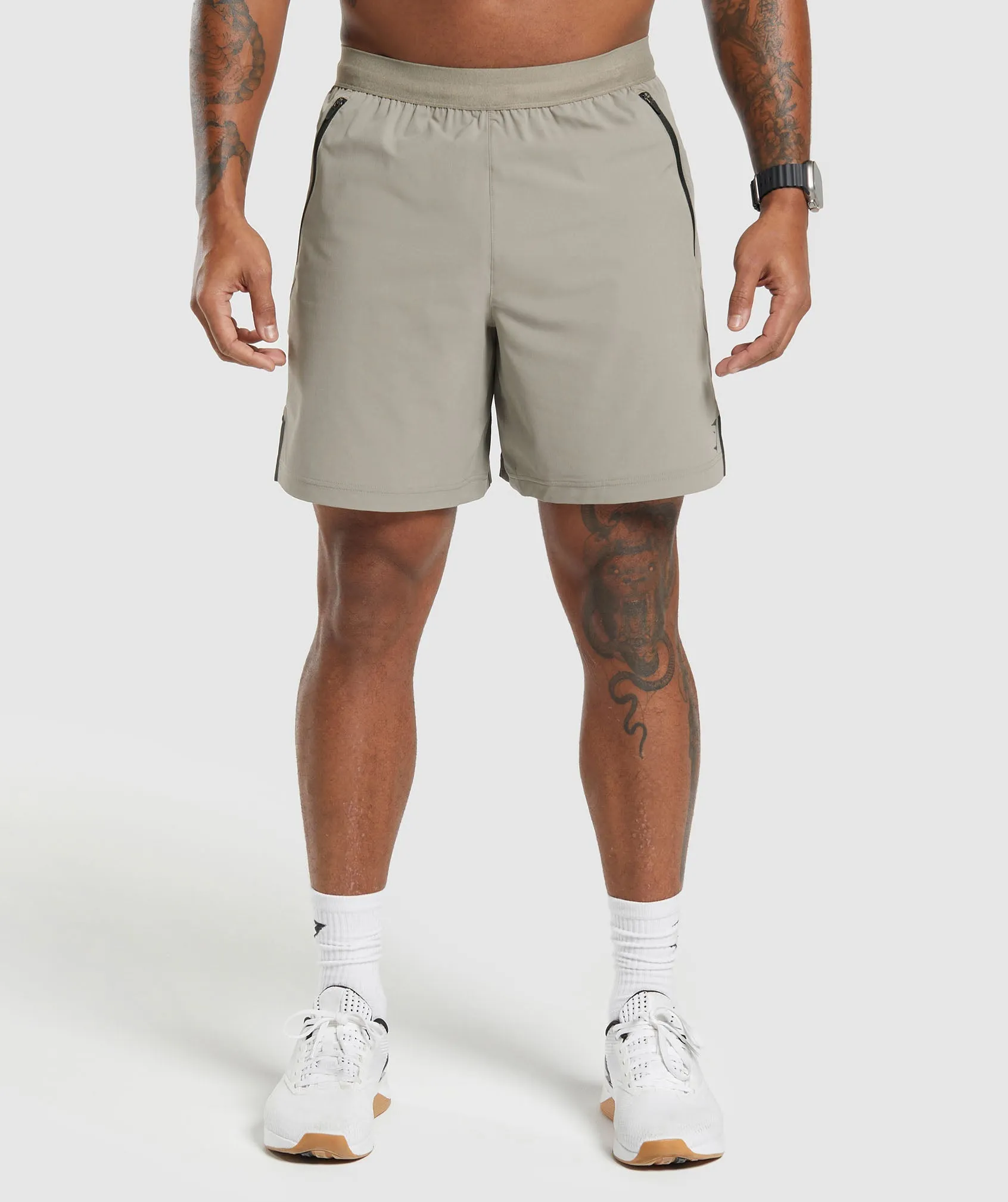 Gymshark Apex 7" Hybrid Shorts - Linen Brown