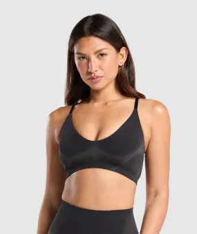 Gymshark Blur Seamless Bralette - Black/Asphalt Grey