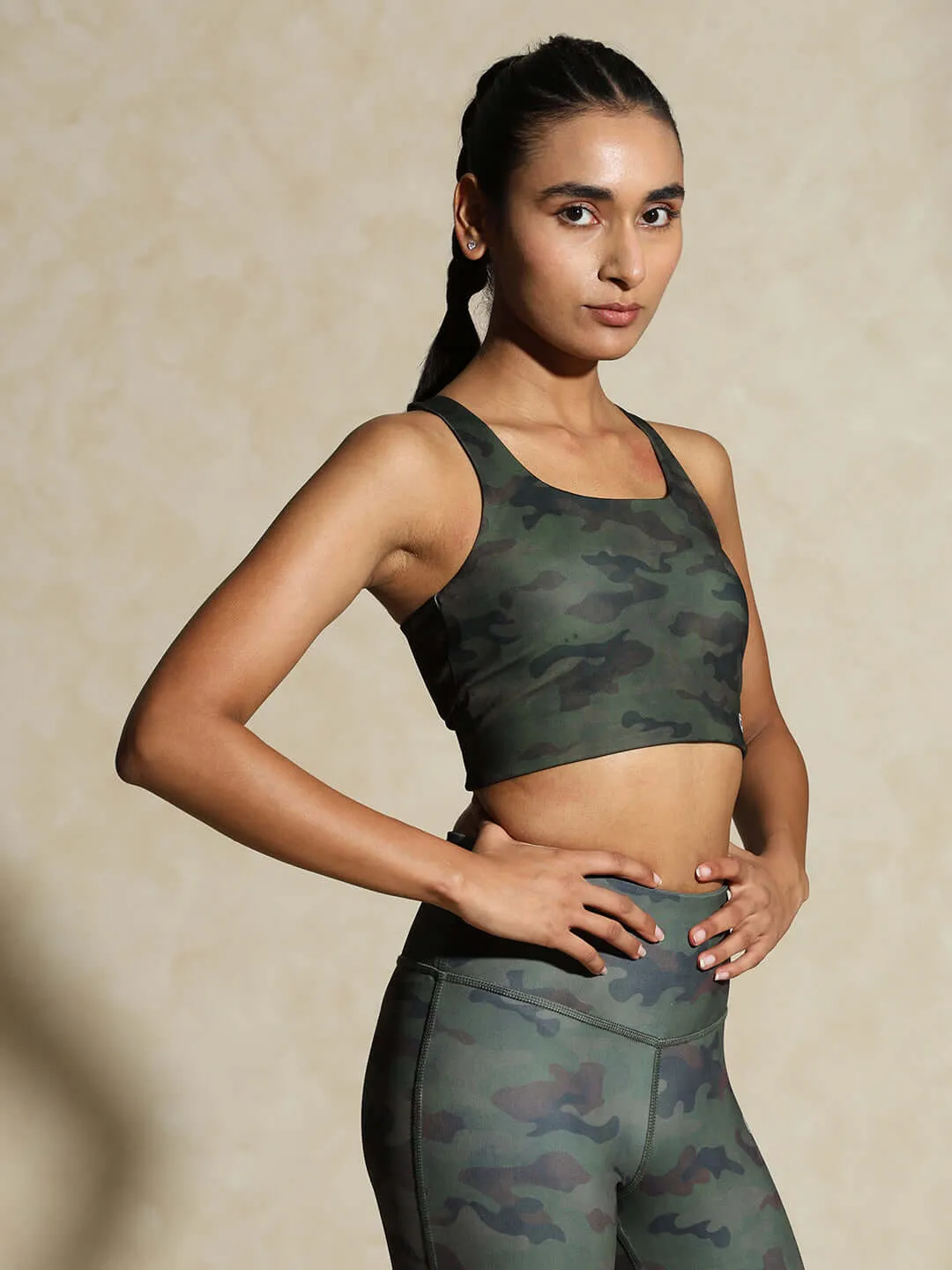 High Impact Action Bra With Clasp Army Camo