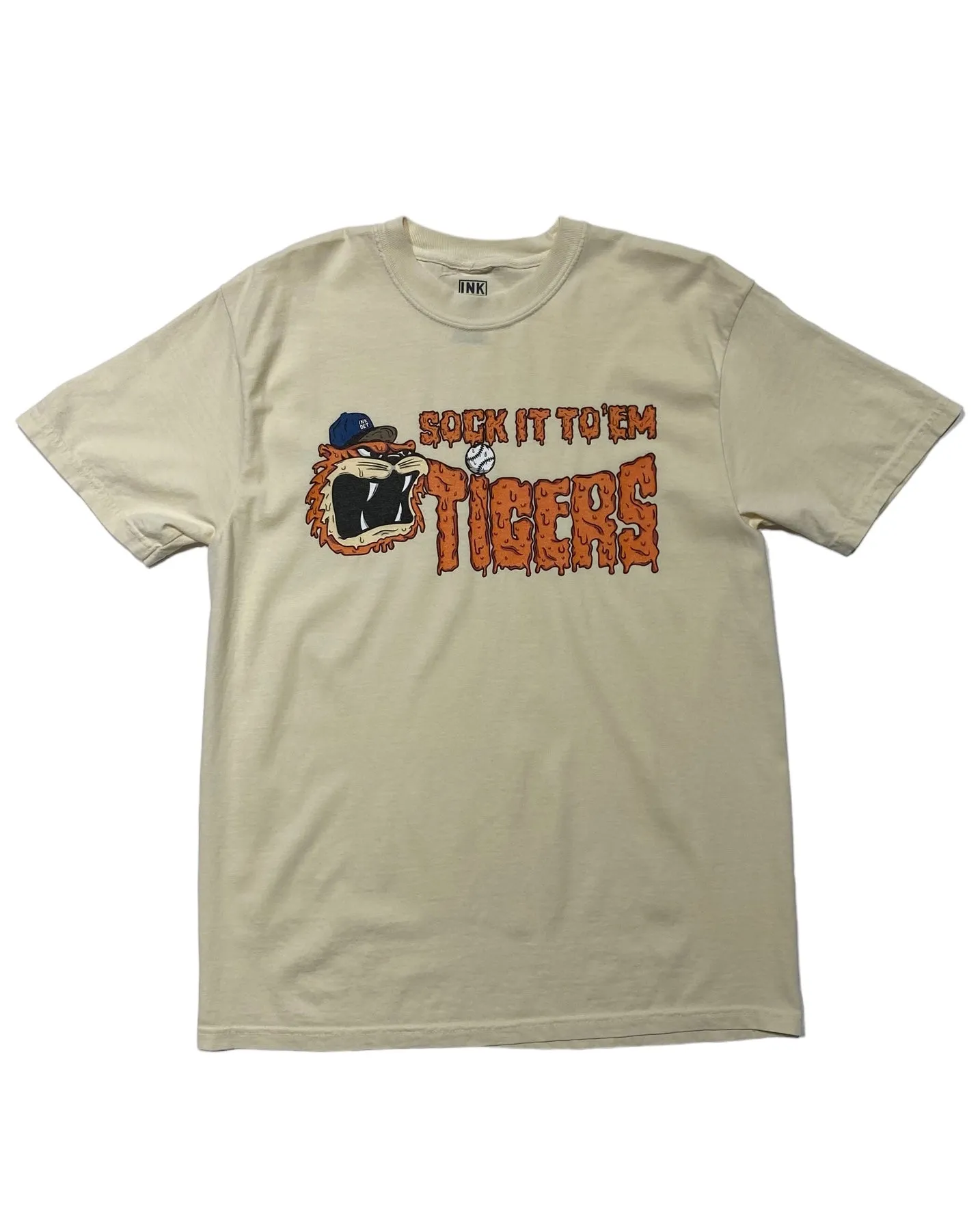 Ink Detroit - Sock it to'em Tigers - T-Shirt - Ivory