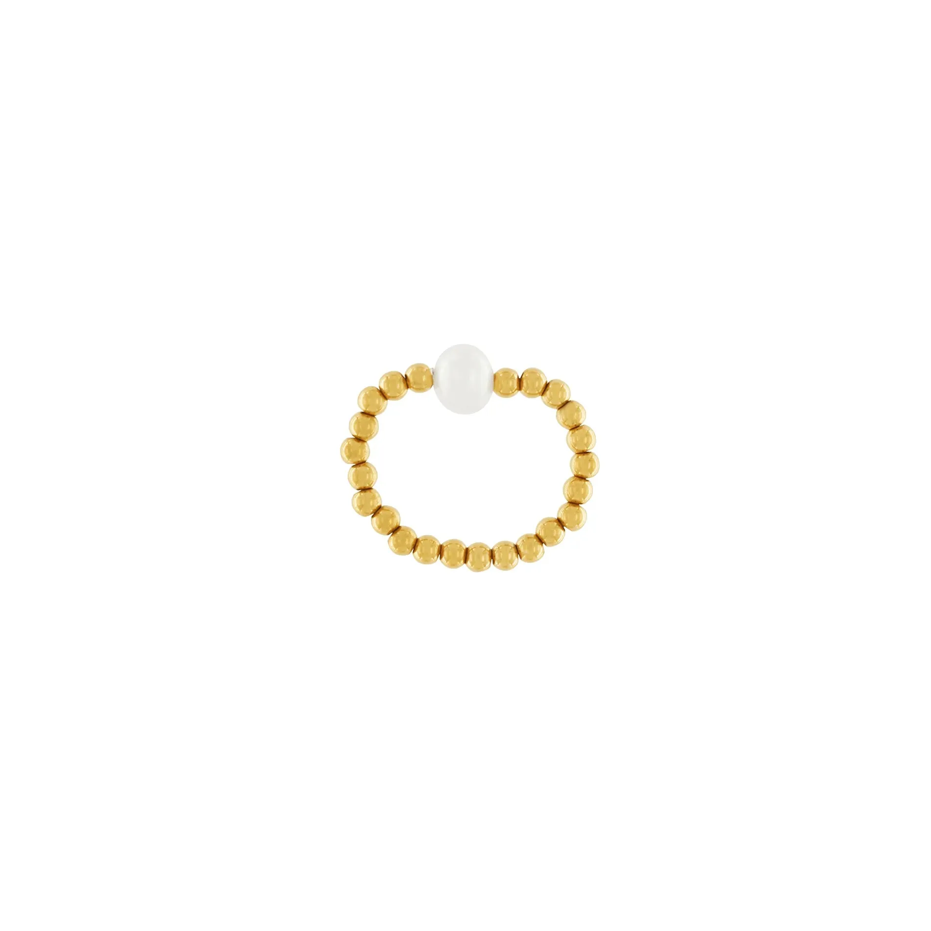 Joy Waterproof Elastic Pearl Ring 18 Carat Gold