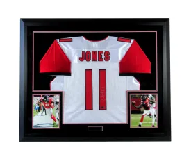 Julio Jones Signed Atlanta Falcons Framed White Custom Road Jersey