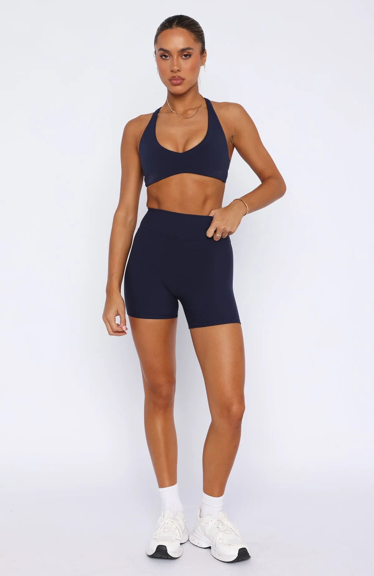 Keep Up High Waisted Shorts 4" Navy