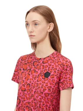 LEOPARD PRINT T-SHIRT - RED