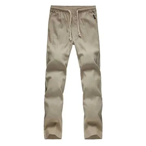 Loose Linen Trousers Pure Color Soft Flax Long Pants