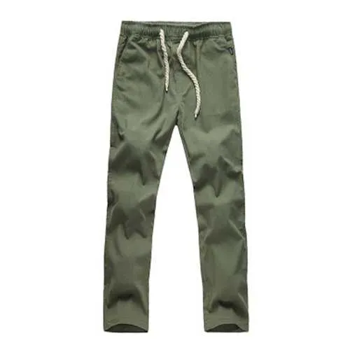 Loose Linen Trousers Pure Color Soft Flax Long Pants