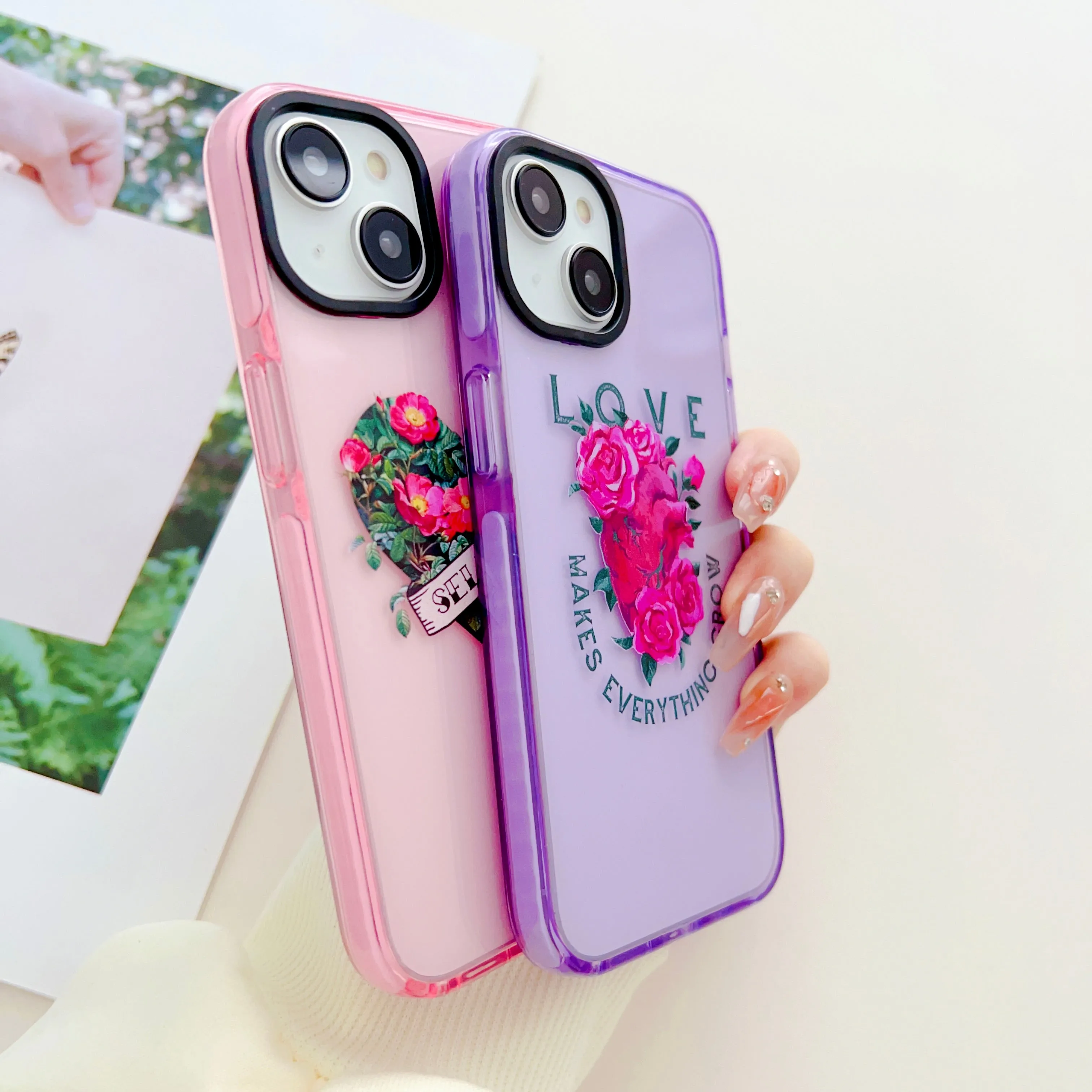 Love Makes Everything Grow Designer Impact Proof Case for iPhone